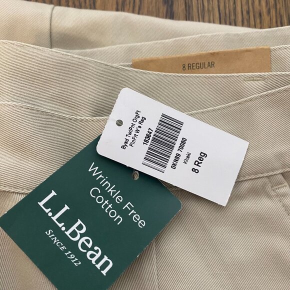 (2) L.L. Bean Original Fit Khaki and black 8 reg pants women's NWT wrinkle free - Picture 3 of 9